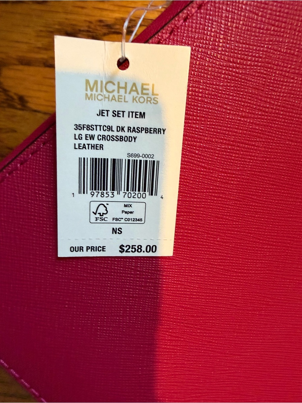 Michael Kors Saffiano Crossbody Bag in Raspberry - NWT - Picture 8 of 12